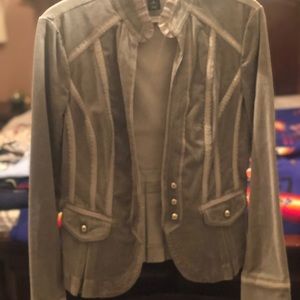 WHBM vintage suede fitted jacket